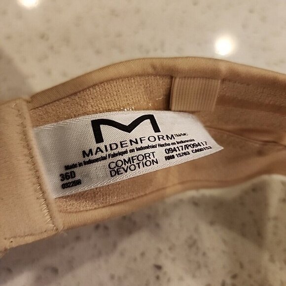 Maidenform Comfort Devotion Strapless Bra 36D Nude Underwire Padded Push Up - Picture 3 of 4